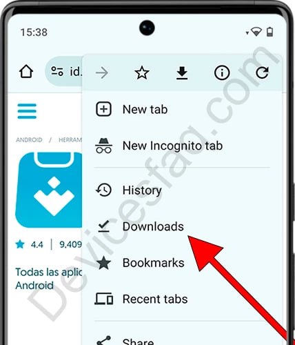 Open downloads folder